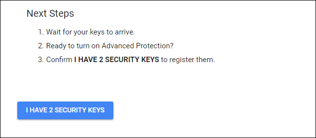 Potwierdzenie, że masz dostępne dwa klucze bezpieczeństwa