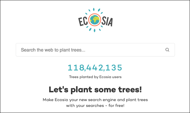 Monit wyszukiwania Ecosia