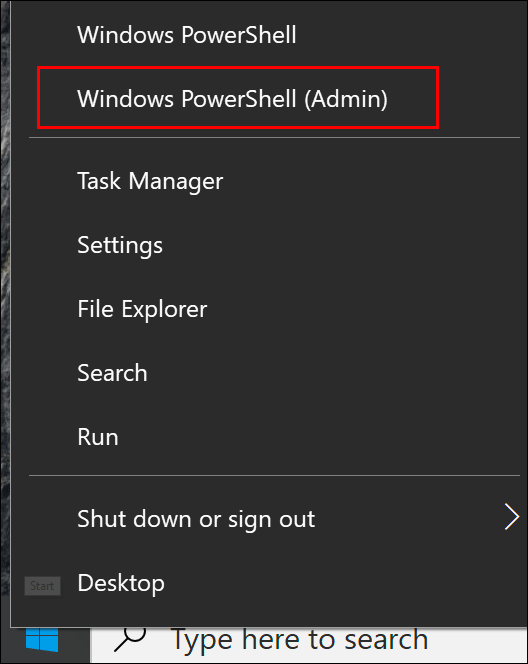 Kliknij opcję „Windows PowerShell (administrator)”.