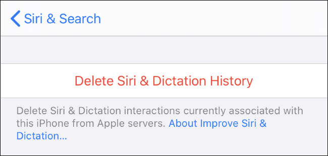 Usuwanie historii Siri i dyktowania z serwerów Apple.