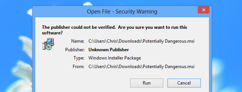 open file security warning header