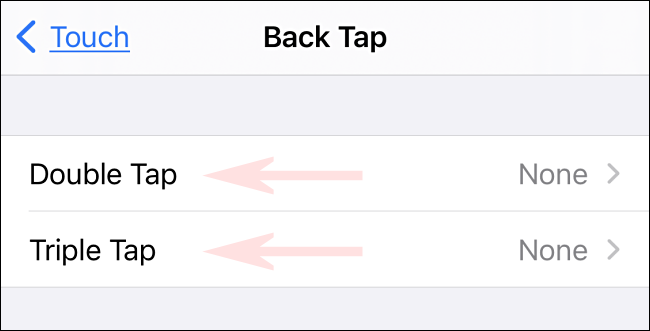 W ustawieniach Back Tap wybierz „Podwójne dotknięcie” lub „Potrójne dotknięcie”.